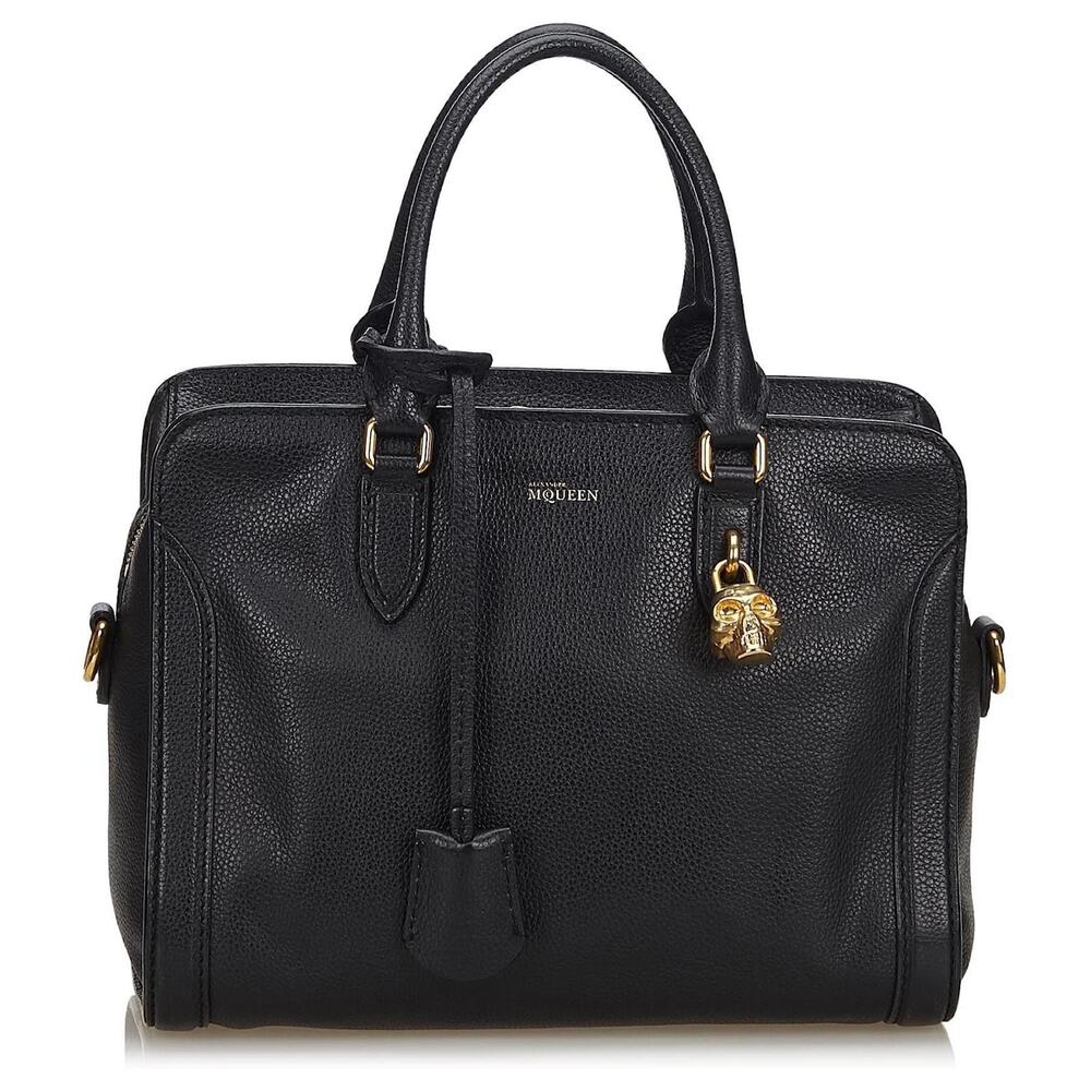 Alexander McQueen Pebbled Calfskin Skull Padlock Zip Around Tote Bag - Medium